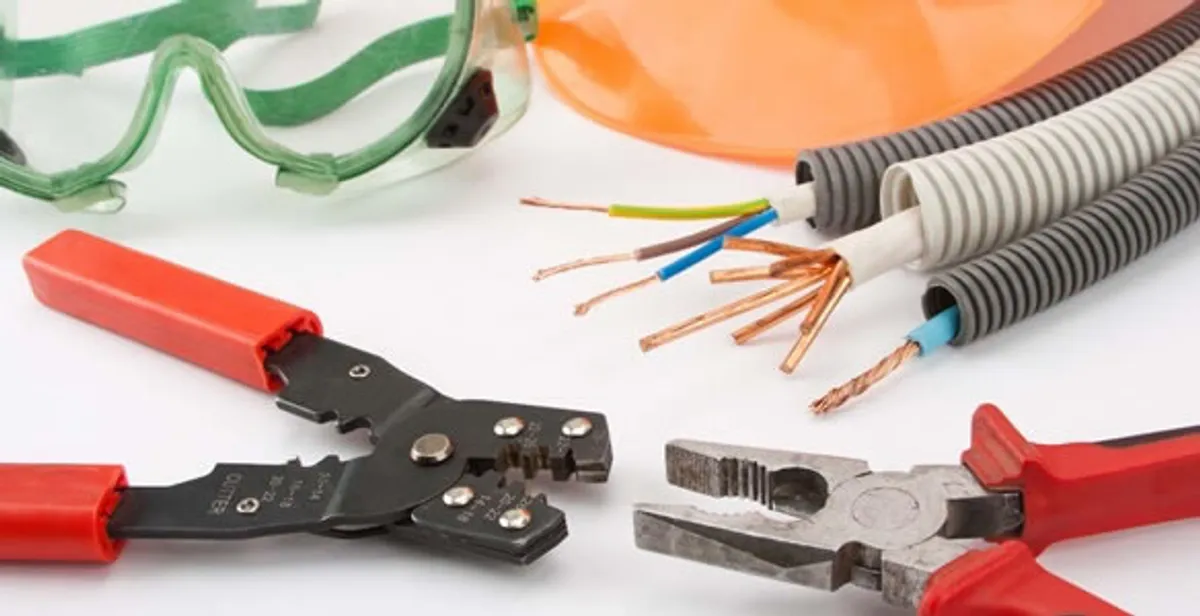 Electrical wiring repair with professional tools and safety equipment in Medina, WA